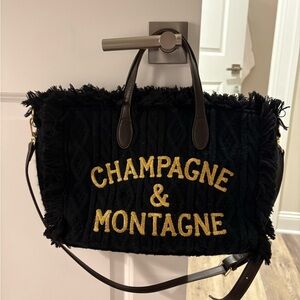 MC2 Saint Barth Black Tote with Gold Text